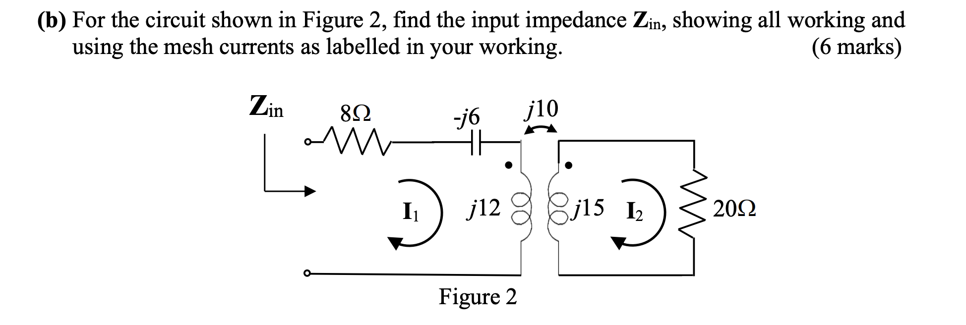 Solved (b) For the circuit shown in Figure 2, find the input | Chegg.com