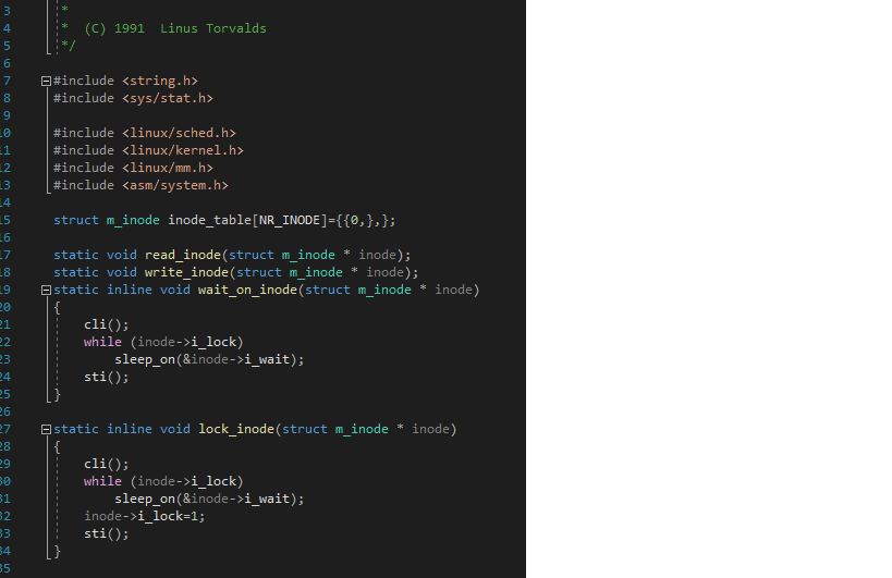 ** (C) 1991 Linus Torvalds #include <string.h> #include <sys/stat.h> #include <linux/sched.h> #include <linux/kernel.h> #incl