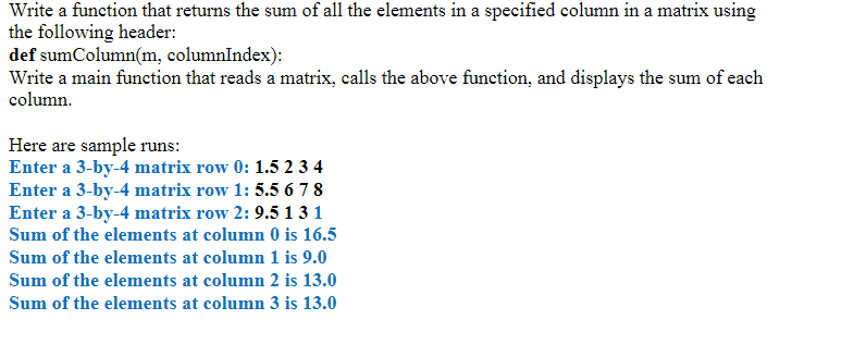 Solved Write a function that returns the sum of all the Chegg