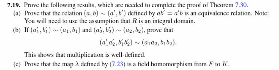 Solved 7.19. Prove The Following Results, Which Are Needed | Chegg.com