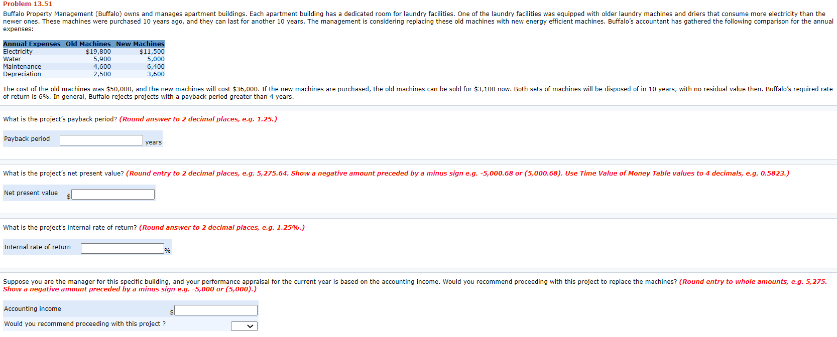 Solved Problem 13.51 Buffalo Property Management (Buffalo)