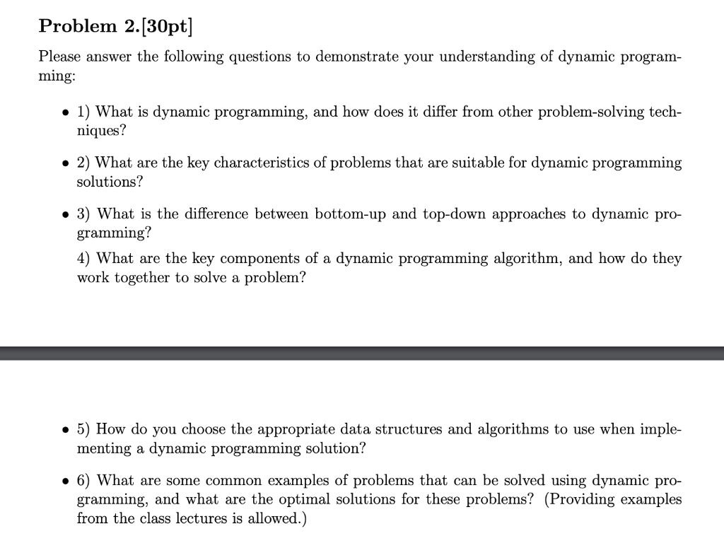 Solved Problem 2.[30pt] Please Answer The Following | Chegg.com