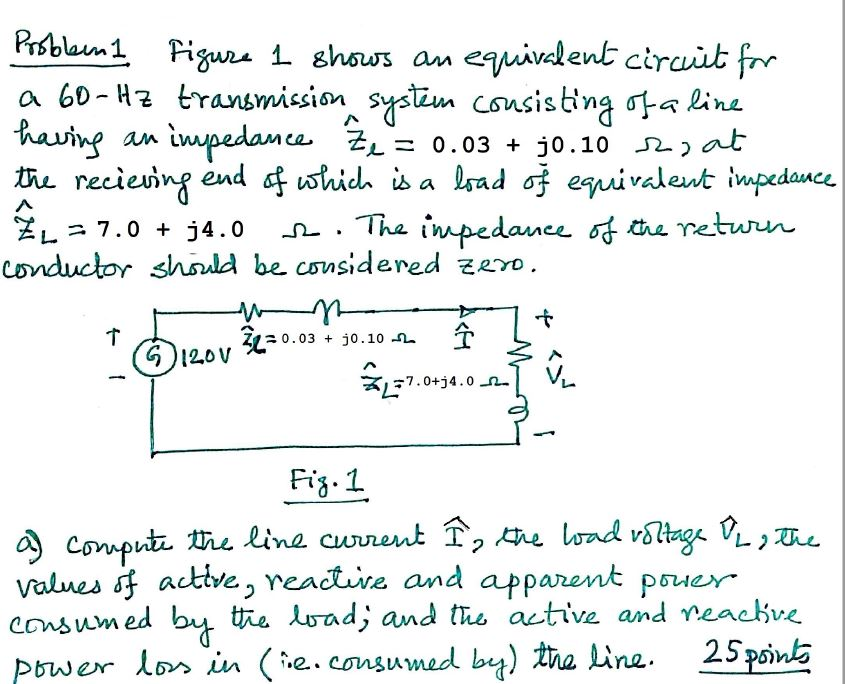 Solved Probleem 1 Figure 1 shows an equivalent circuit for a | Chegg.com