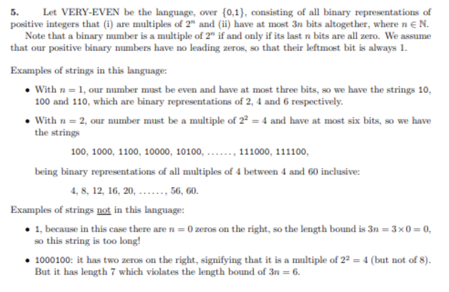Solved 5. Let VERY-EVEN be the language, over {0,1}, | Chegg.com
