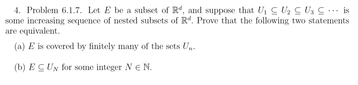 Solved 4 Problem 6 1 7 Let E Be A Subset Of Rd And Sup Chegg Com