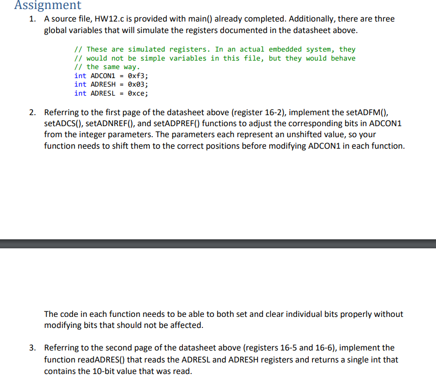 Solved REGISTER 162 ADCON1 AID CONTROL REGISTER 1 bit 7