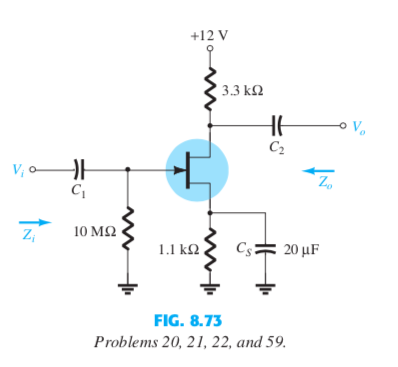 Solved 8.4 Self-Bias Configuration 20. Determine Zi, Zo, And | Chegg.com