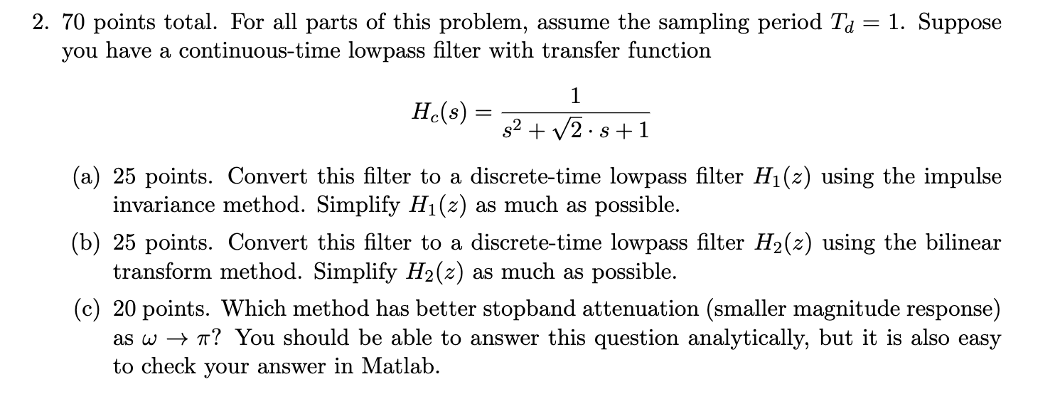 Solved 2. 70 points total. For all parts of this problem, | Chegg.com