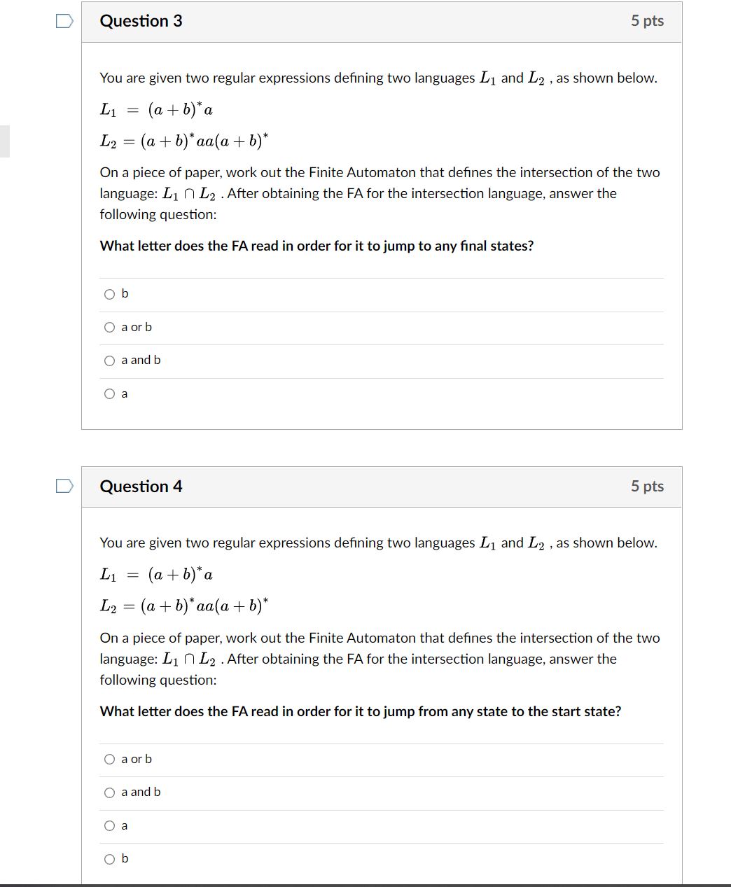 Solved You Are Given Two Regular Expressions Defining | Chegg.com