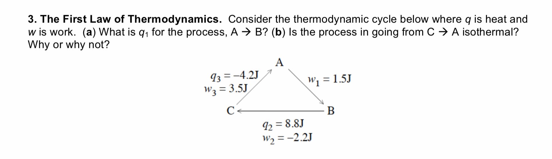 Solved 3. The First Law Of Thermodynamics. Consider The | Chegg.com