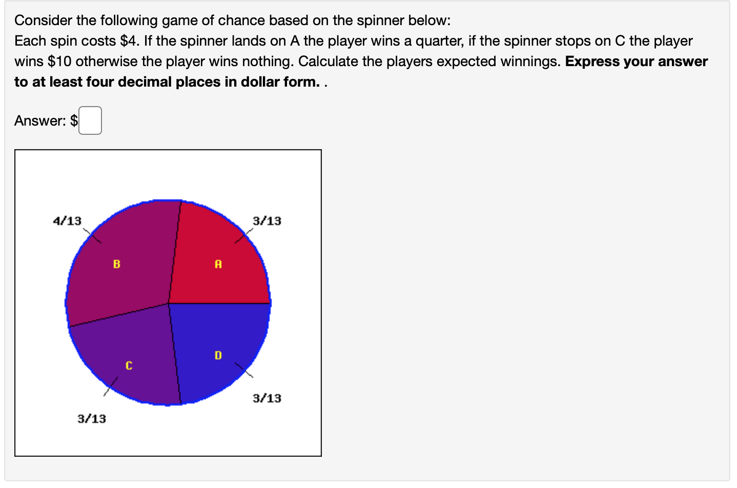 Solved Consider The Following Game Of Chance Based On The 