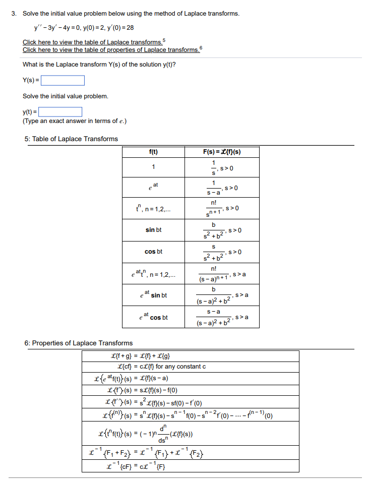 Solved 3. Solve the initial value problem below using the | Chegg.com