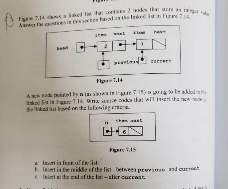 Solved Figure 7.14 shows a linked list that contains 2 nodes | Chegg.com