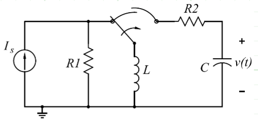 Solved R1 = 50Ω, R2 = 40 Ω, C = 200 μF, L = 80 mH, is = 75 | Chegg.com