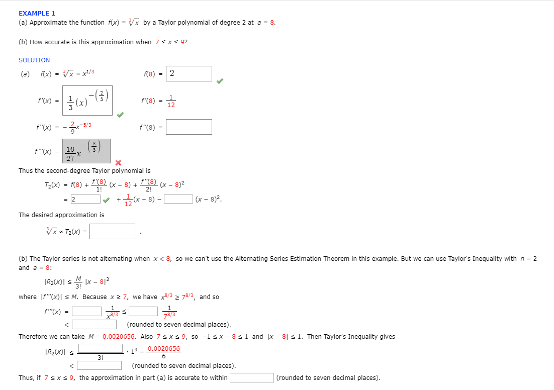 Solved EXAMPLE 1 (a) Approximate the function f(x) = v* by a | Chegg.com