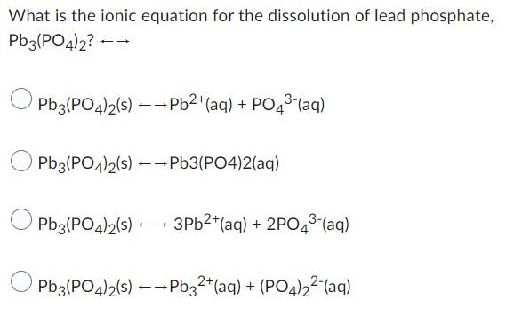 Solved What is the ionic equation for the dissolution of | Chegg.com