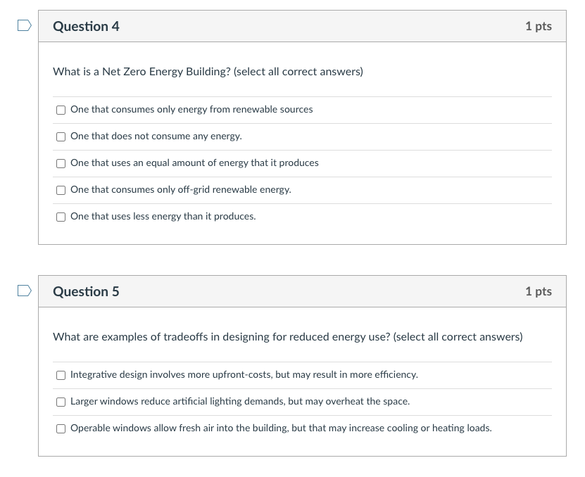 Solved What is a Net Zero Energy Building? (select all | Chegg.com
