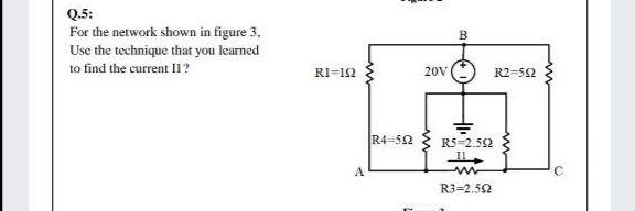 Solved Q.5: B For the network shown in figure 3. Use the | Chegg.com