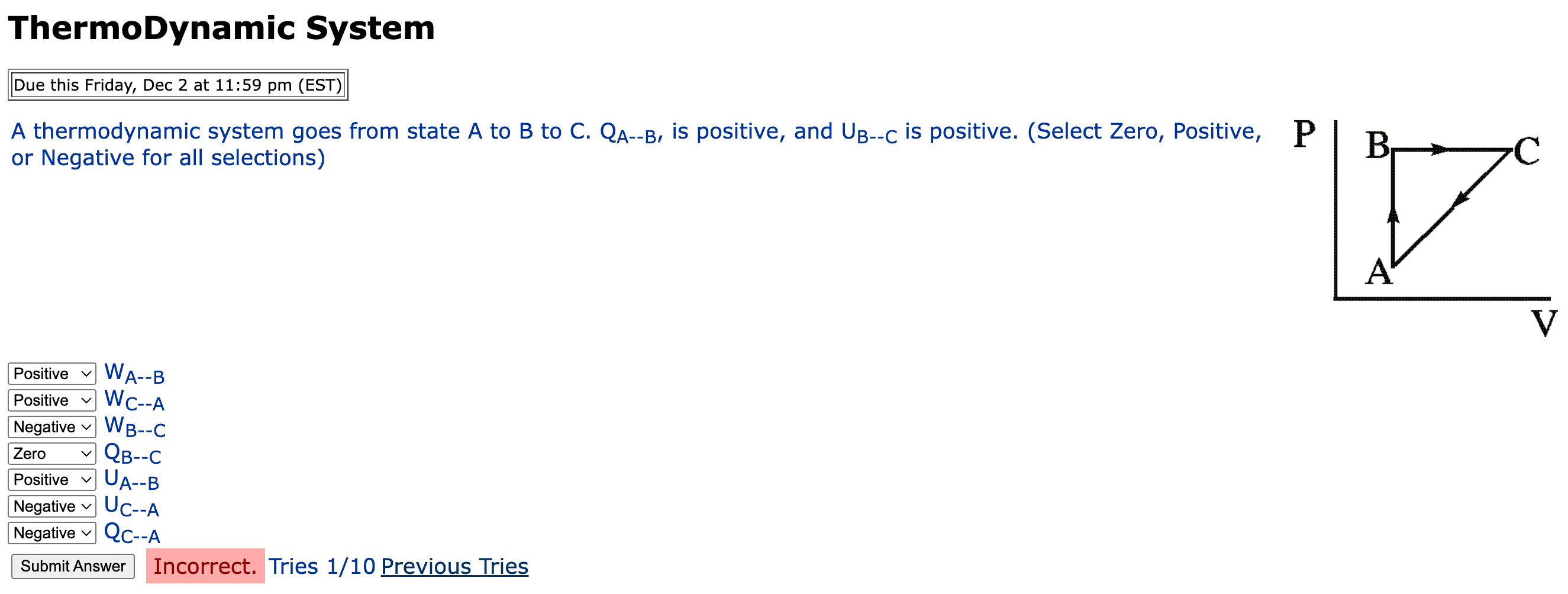 Solved A thermodynamic system goes from state A to B to C. | Chegg.com