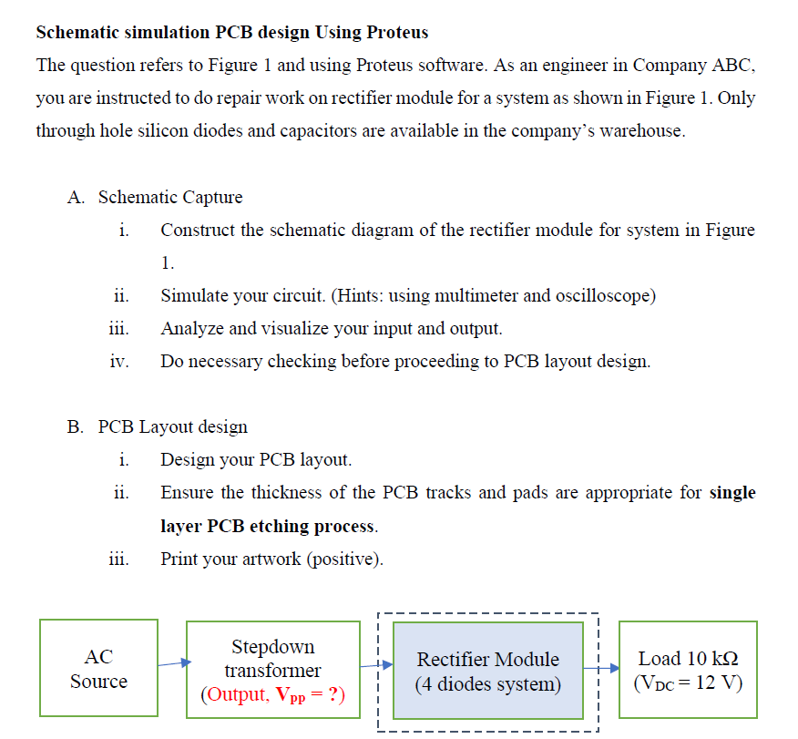 Schematic simulation PCB design Using Proteus The | Chegg.com