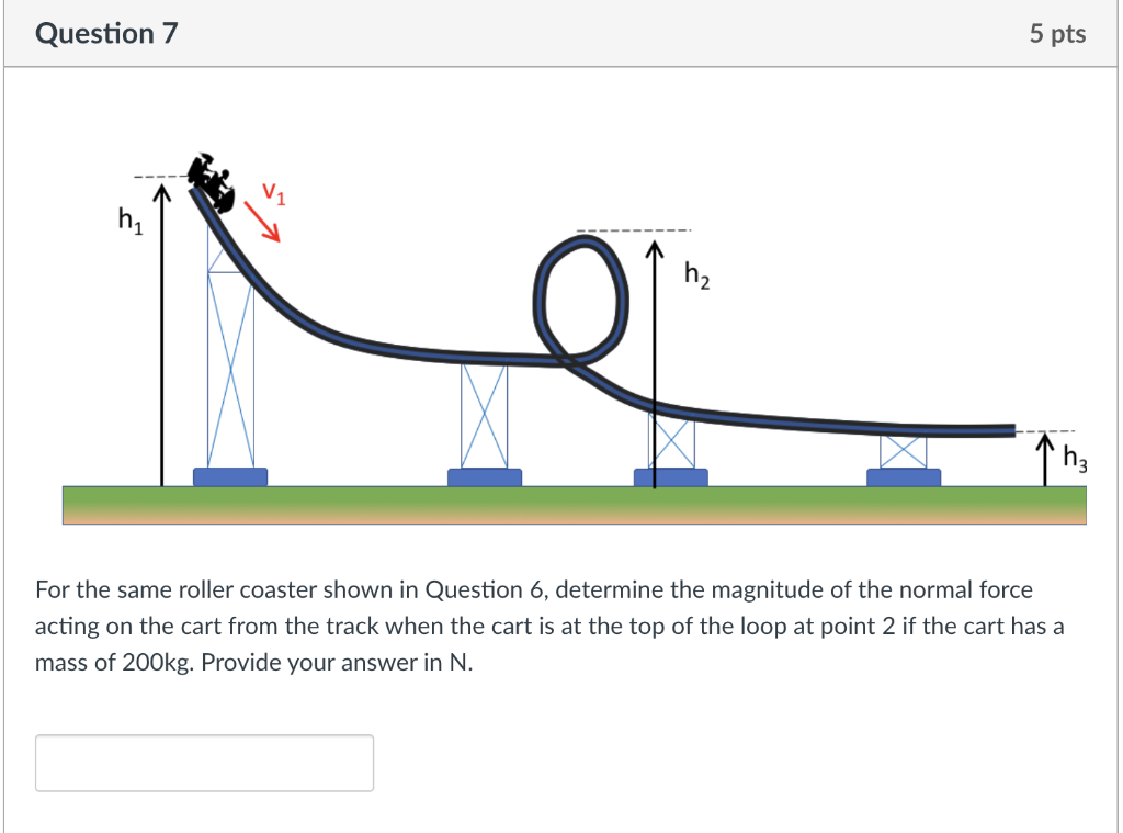 Solved Question 6 H₁ H₂ H3 = A Roller Coaster Loop Is | Chegg.com