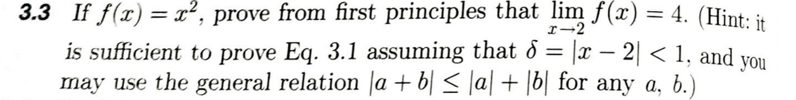 Solved 3.3 If f(x)=x2, prove from first principles that | Chegg.com