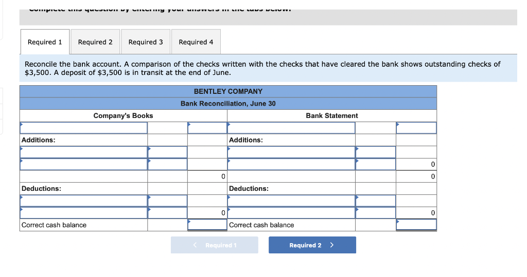 Solved Reconcile The Bank Account. A Comparison Of The | Chegg.com