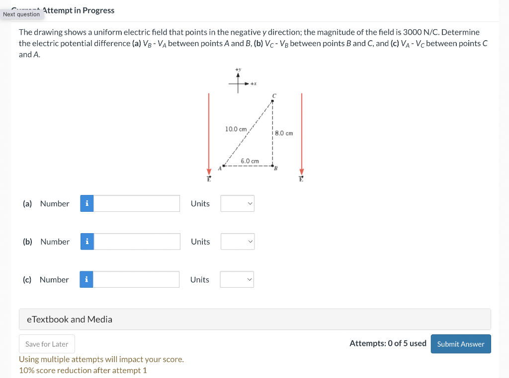 Solved The Drawing Shows A Uniform Electric Field That | Chegg.com