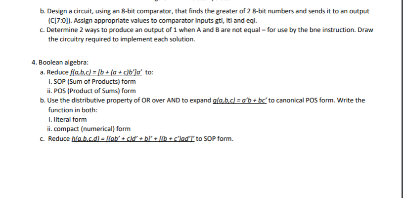 B. Design A Circuit, Using An 8-bit Comparator, That | Chegg.com