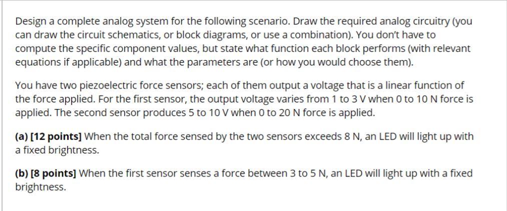 Solved Design a complete analog system for the following | Chegg.com