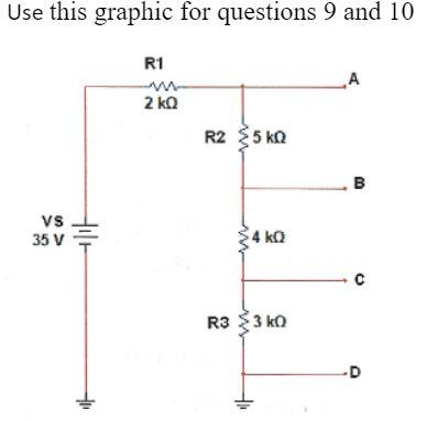 Solved Use this graphic for questions 9 and 10 R1 A 2 KQ R2 | Chegg.com