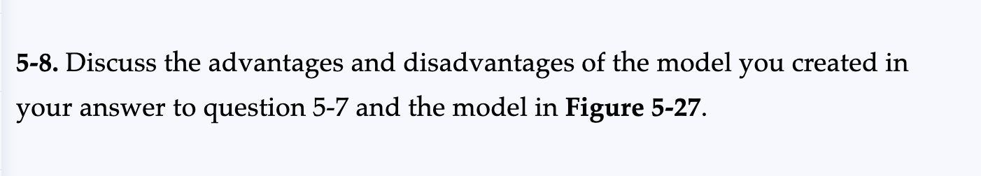 Solved 5-8. Discuss The Advantages And Disadvantages Of The | Chegg.com