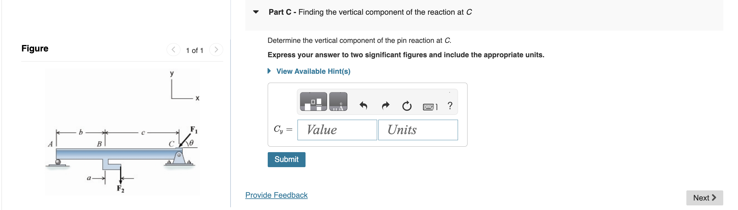 Solved Part A - Finding the vertical component of the | Chegg.com