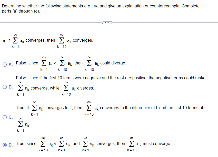 Solved Determine whether the following statements are true | Chegg.com