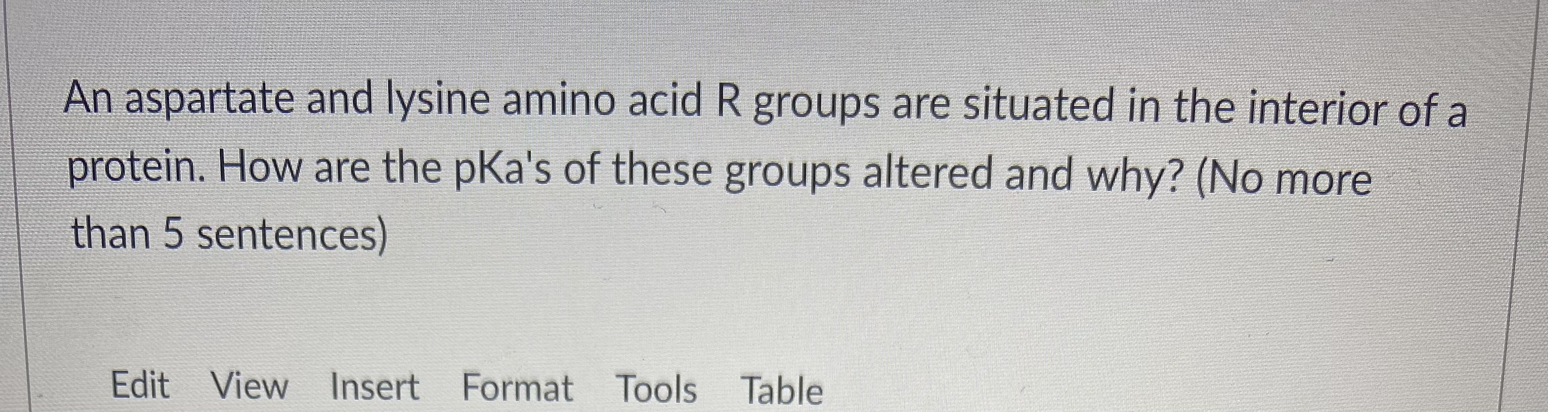Solved An aspartate and lysine amino acid R groups are