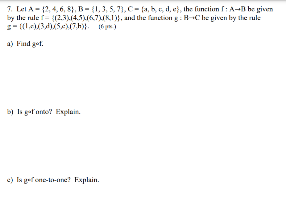 Solved 7. Let A = {2,4,6,8}, B = {1, 3, 5, 7}, C = {a, B, C, | Chegg.com