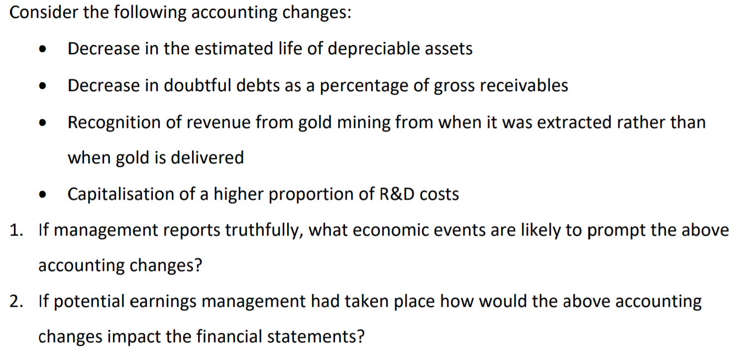 Solved Consider the following accounting changes: Decrease | Chegg.com