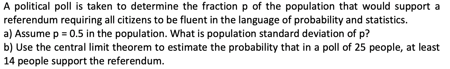 Solved A political poll is taken to determine the fraction p | Chegg.com