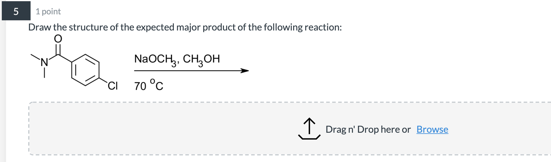 Solved 5 1 point Draw the structure of the expected major | Chegg.com