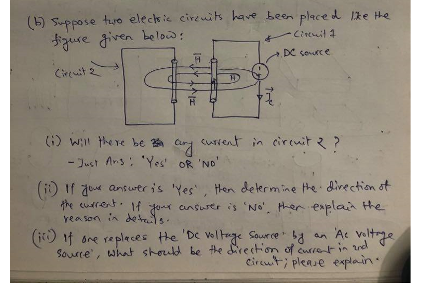 Solved (b) Suppose Two Electric Circuits Have Been Placed | Chegg.com