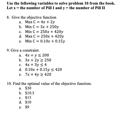 Solved Use the following variables to solve problem 10 from | Chegg.com