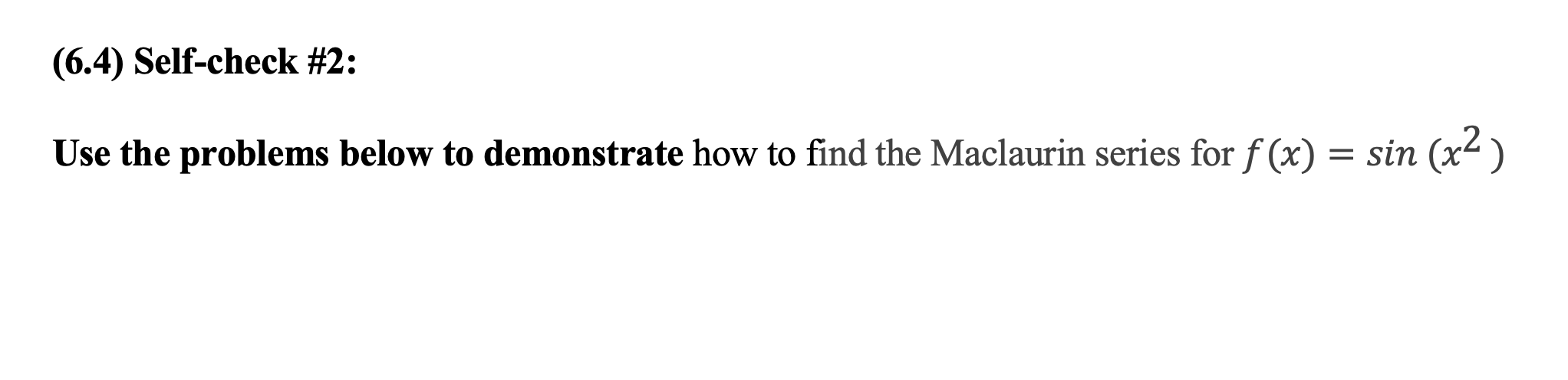 Solved (6.3) Self-check #1: Use the problems below to | Chegg.com