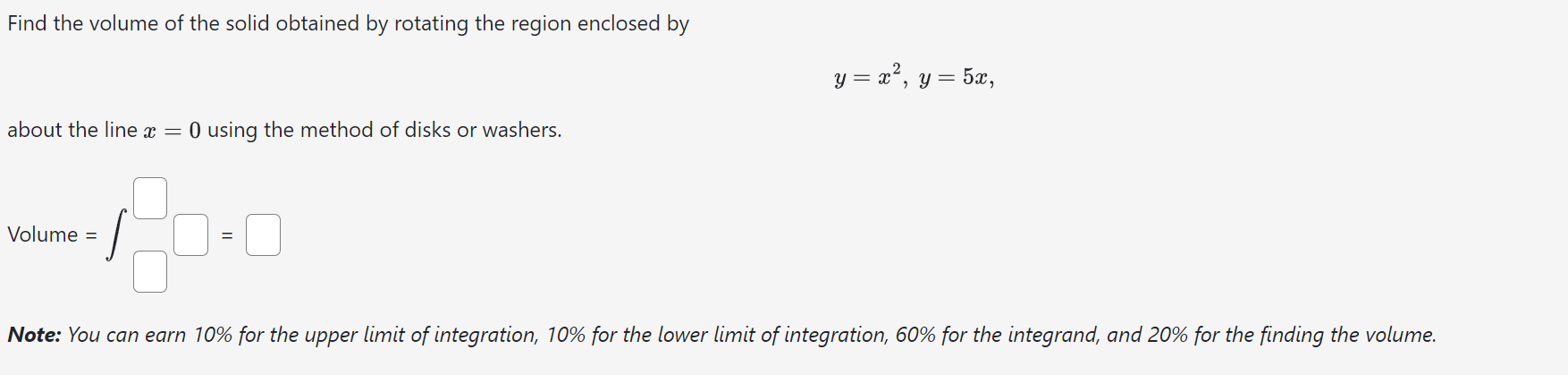 Solved Find the volume of the solid obtained by rotating the | Chegg.com