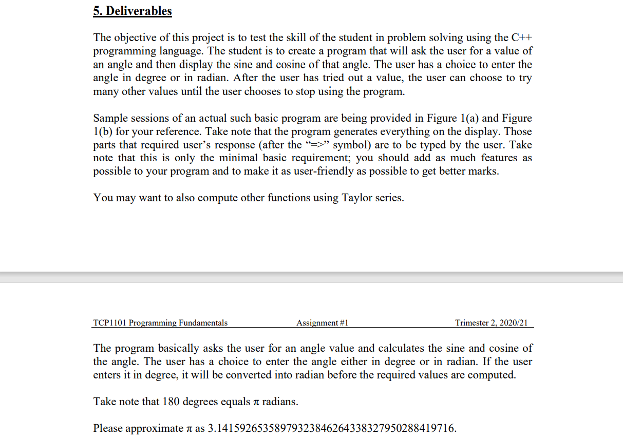 Solved 5 Deliverables The Objective Of This Project Is T Chegg Com