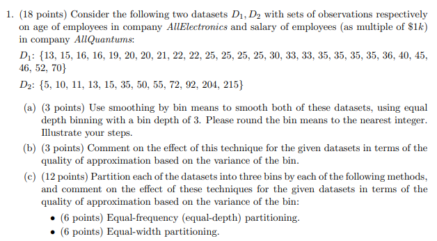 1 18 Points Consider The Following Two Datasets 3799