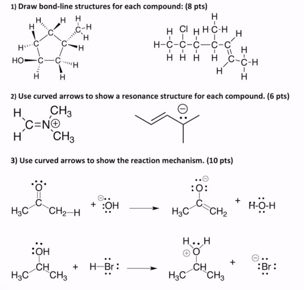 Solved 1) Draw bond-line structures for each compound: (8 | Chegg.com