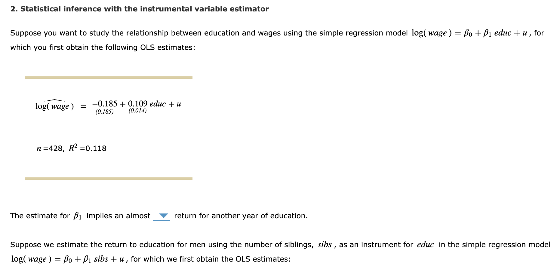 2 Statistical Inference With The Instrumental Chegg 2 Statistical Inference With The Instrumental Chegg