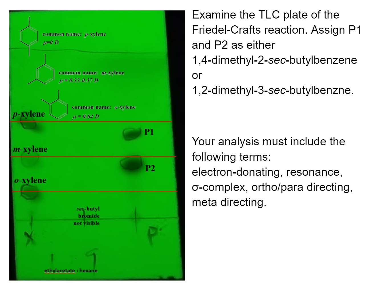 Solved common name pxylene 1=D Examine the TLC plate of