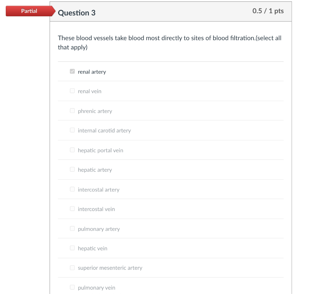 Solved Partial Question 3 0.5 / 1 pts These blood vessels | Chegg.com