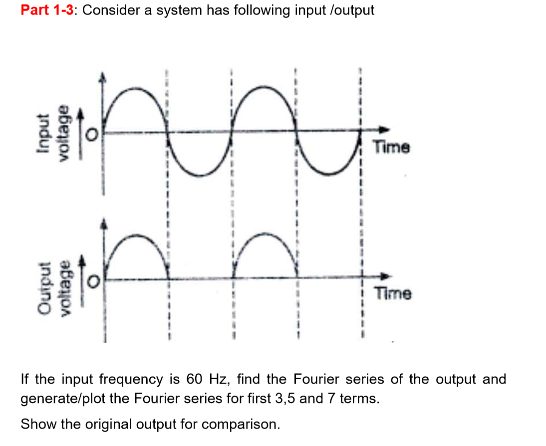 Solved Part 1-3: Consider a system has following input | Chegg.com